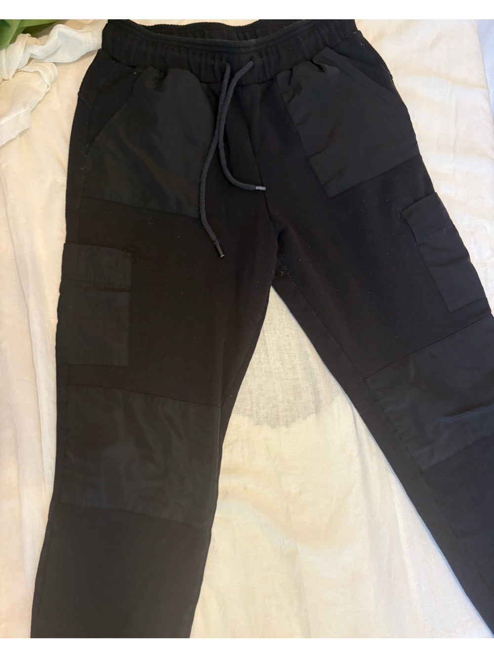 ALO Yoga Black Patchwork Jogger Pants